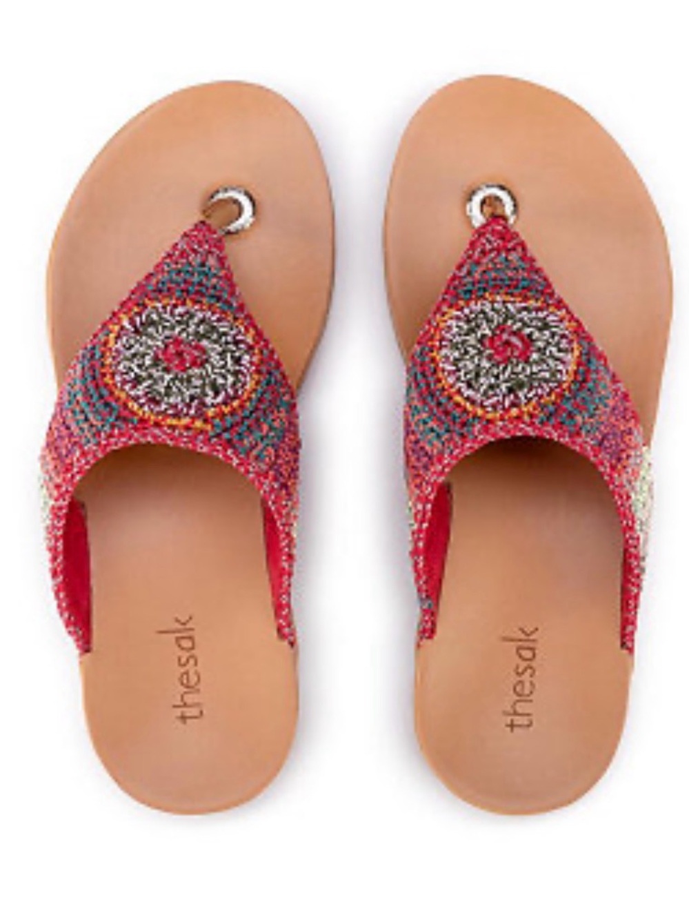 The Sak Shana Crochet Medallion Thong Sandals Multicolor Size 6 US